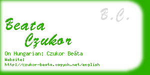 beata czukor business card